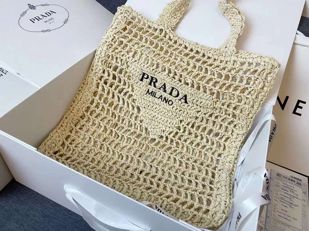 PD162 Raffia Tote Bag / 15x14.2x1.2inch