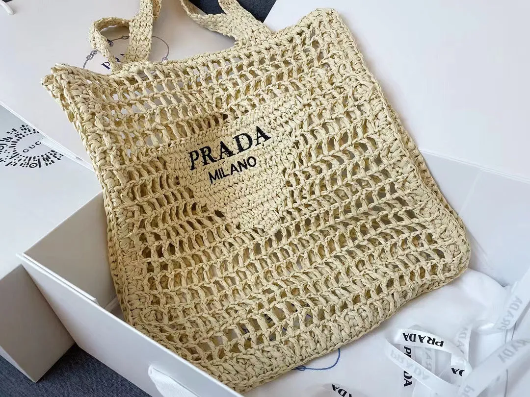 PD162 Raffia Tote Bag / 15x14.2x1.2inch