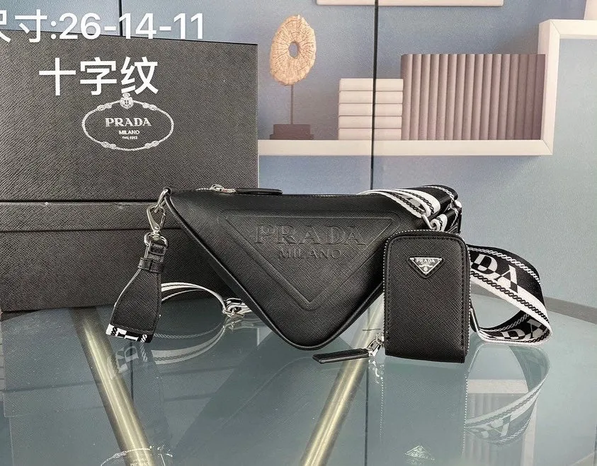 PD163 Saffiano PD Triangle bag / 11x7.1x4.3inch