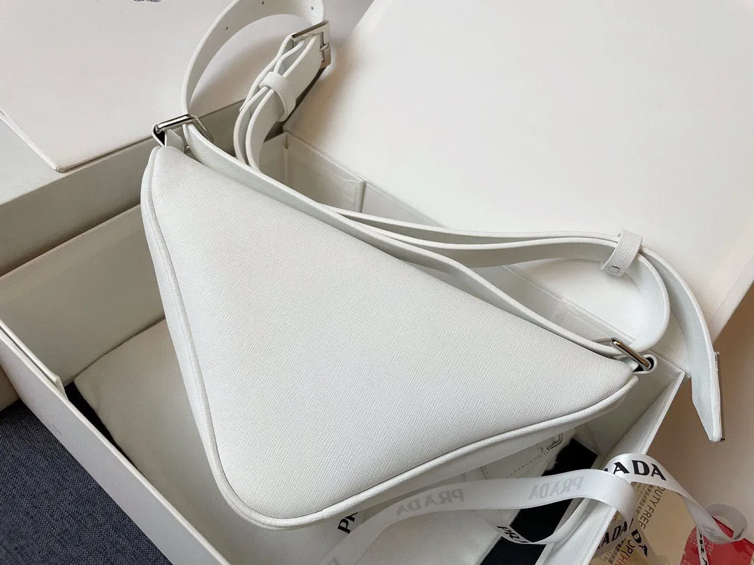 PD170 Triangle Leather Shoulder Bag / 10.2x3.9x5.1inch