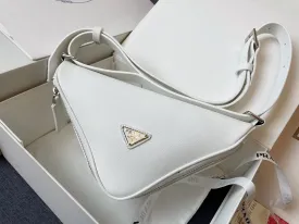PD170 Triangle Leather Shoulder Bag / 10.2x3.9x5.1inch