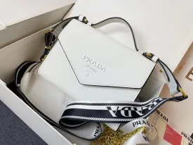 PD205 Monochrome Saffiano and Leather Bag / 8.3x5.5x2.5inch