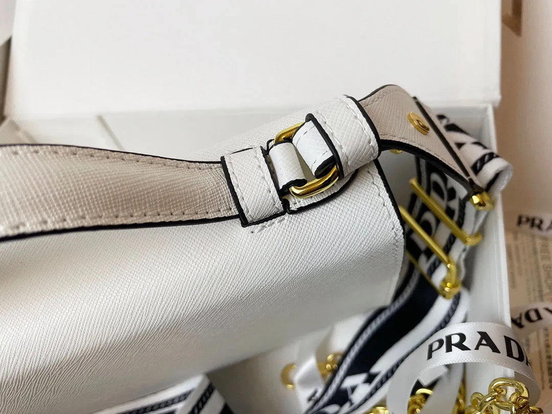 PD205 Monochrome Saffiano and Leather Bag / 8.3x5.5x2.5inch