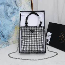 PD207 Satin Handbag with Crystals / 7.9x7.1inch