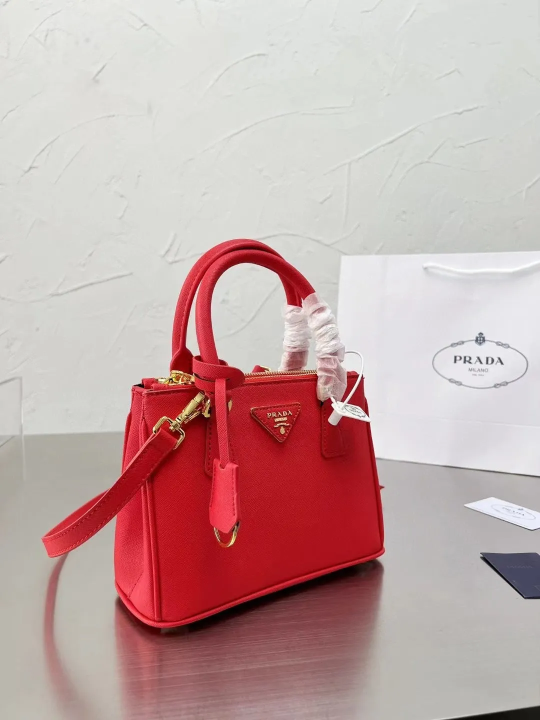 PD218 Prada Double Saffiano Leather Mini Bag / 9x6.5x3.9inch