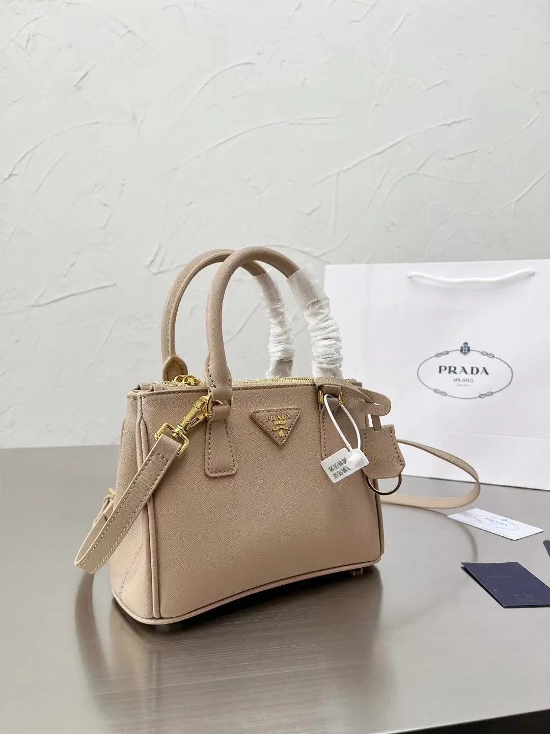 PD218 Prada Double Saffiano Leather Mini Bag / 9x6.5x3.9inch