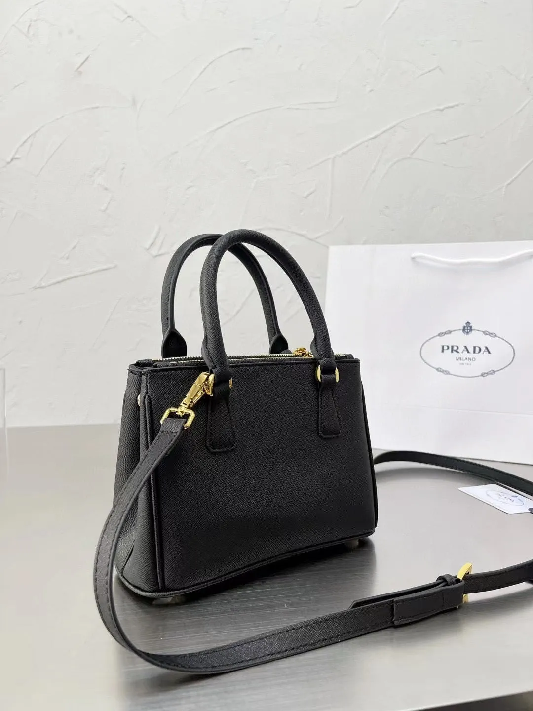 PD218 Prada Double Saffiano Leather Mini Bag / 9x6.5x3.9inch