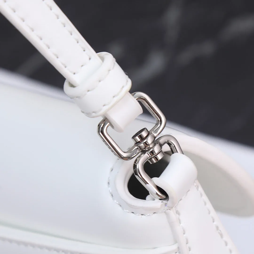 PD231  Prada Cleo Brushed Leather Shoulder Bag with Flap / 6.1x1.6x8.6inch