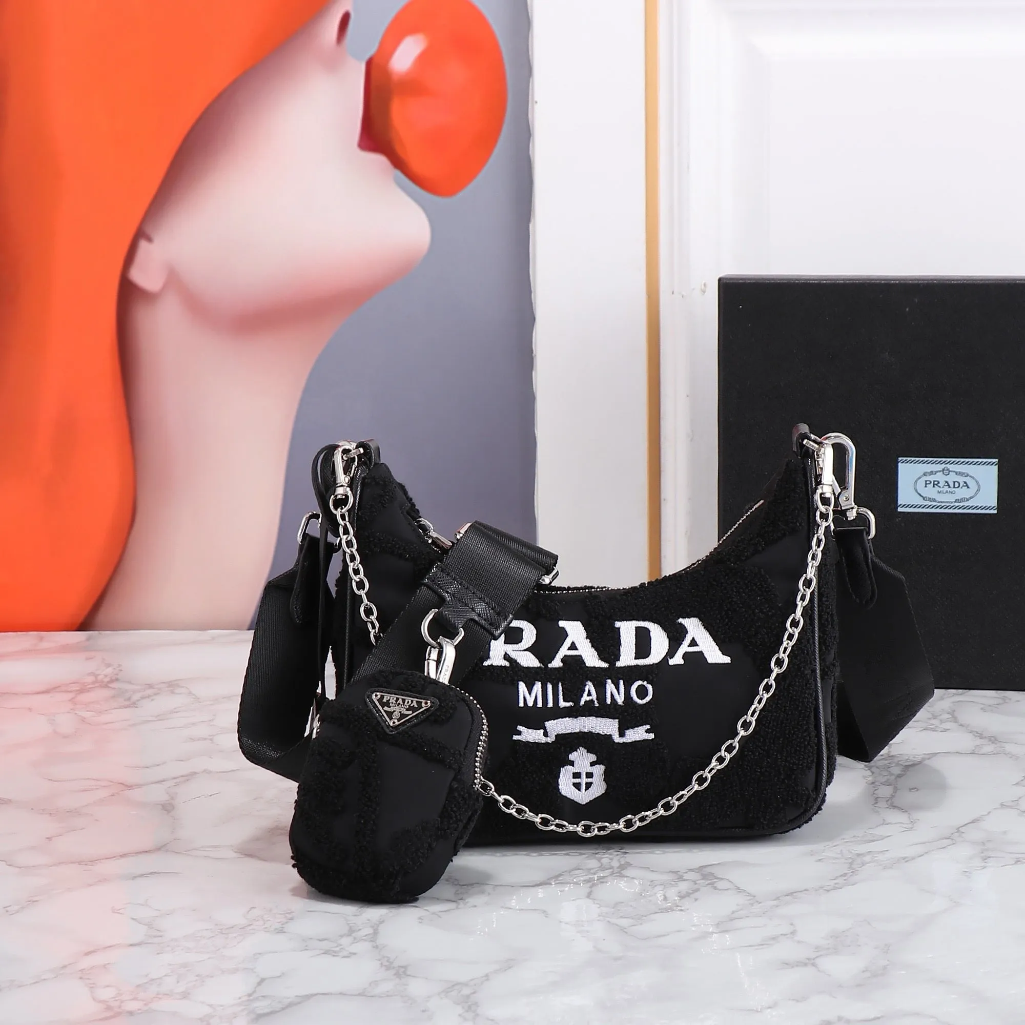 PD264 Prada Re-Edition Wool Mini-bag / 8.6x7x2.3inch