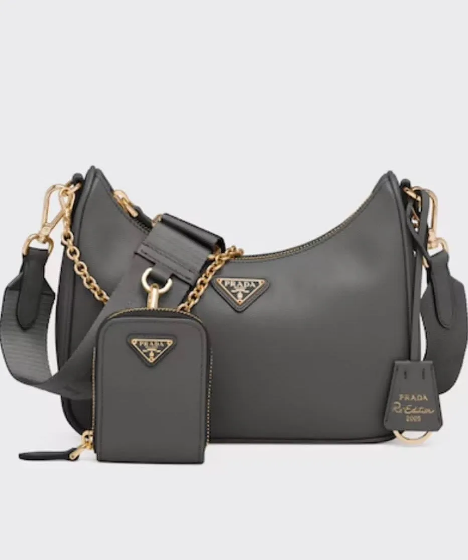 PD267 Padded Leather Prada Re-Edition 2005 Shoulder Bag / HIGHEST QUALITY VERSION / 8.6x7x2.5inch