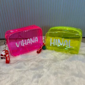 Personalised Transparent Jelly Pouch with Hanging