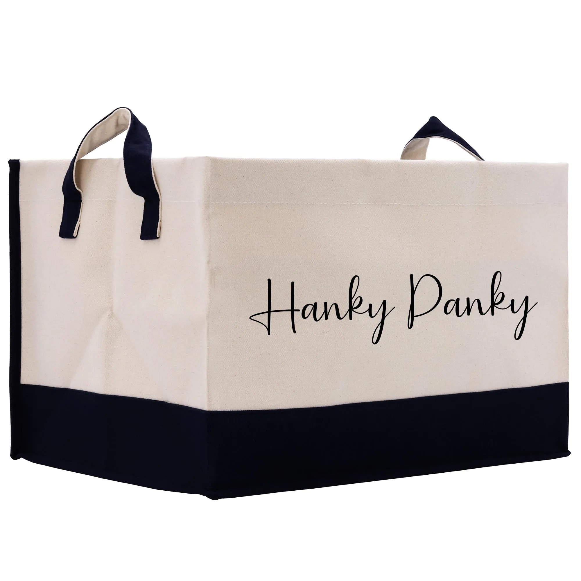 Personalized Storage Canvas Basket Hanky Panky Cloth Storage Storage Bin Storage Tubs Mudroom Storage (PSB1009)