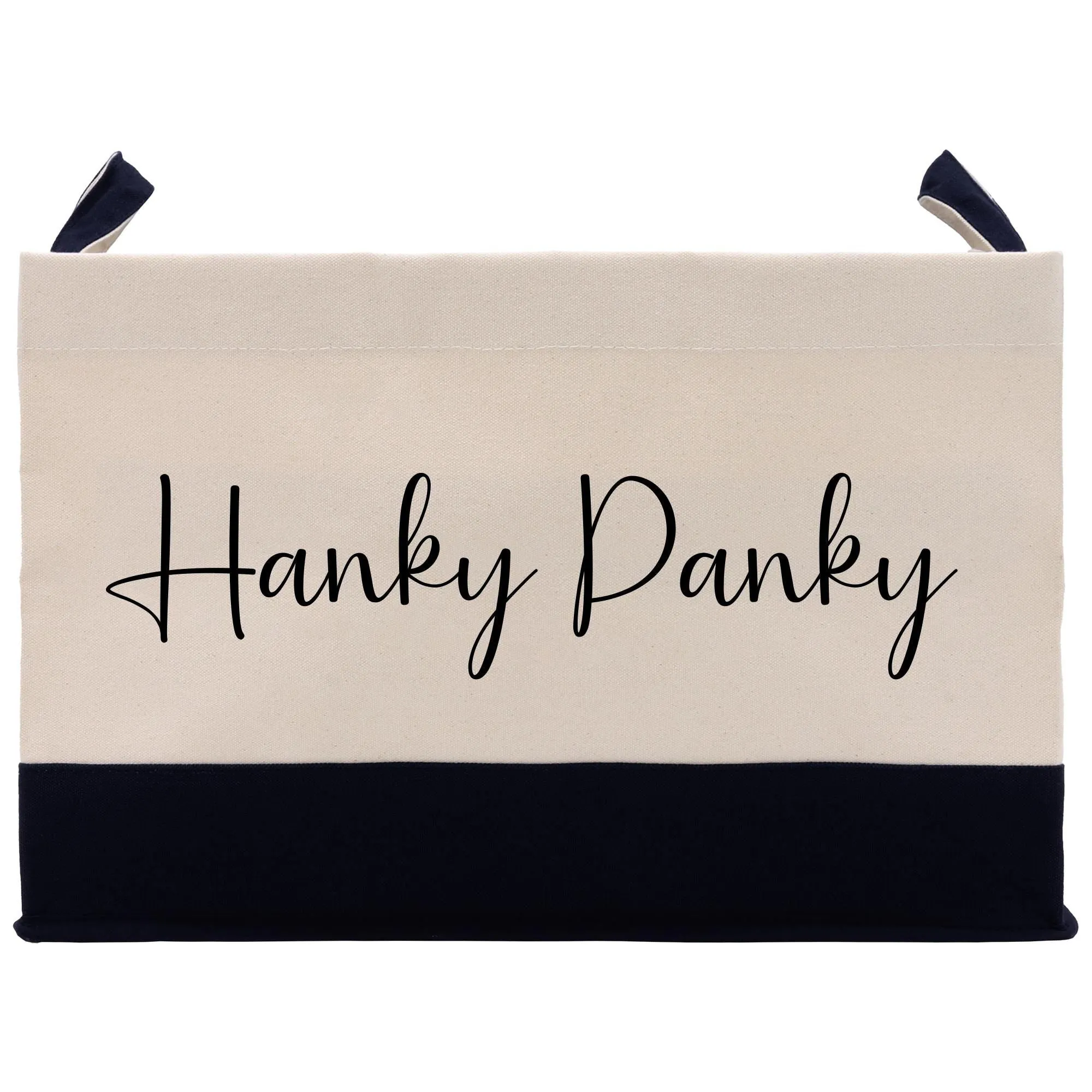 Personalized Storage Canvas Basket Hanky Panky Cloth Storage Storage Bin Storage Tubs Mudroom Storage (PSB1009)