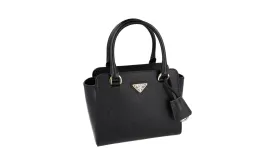 Prada Women's Black High-Quality Saffiano Leather Shoulder Bag 1BA380