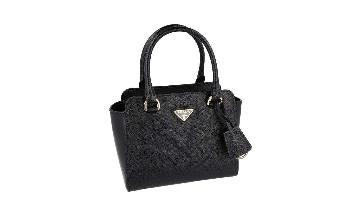 Prada Women's Black High-Quality Saffiano Leather Shoulder Bag 1BA380