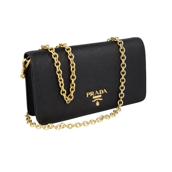 Prada Women's Black High-Quality Saffiano Leather Shoulder Bag 1DH029