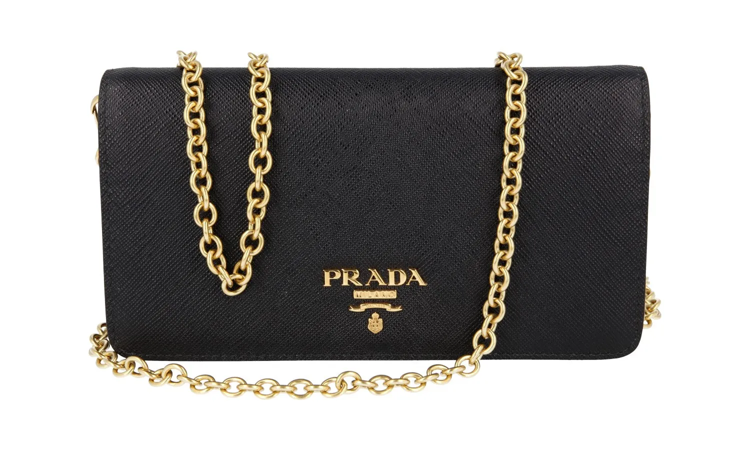 Prada Women's Black High-Quality Saffiano Leather Shoulder Bag 1DH029