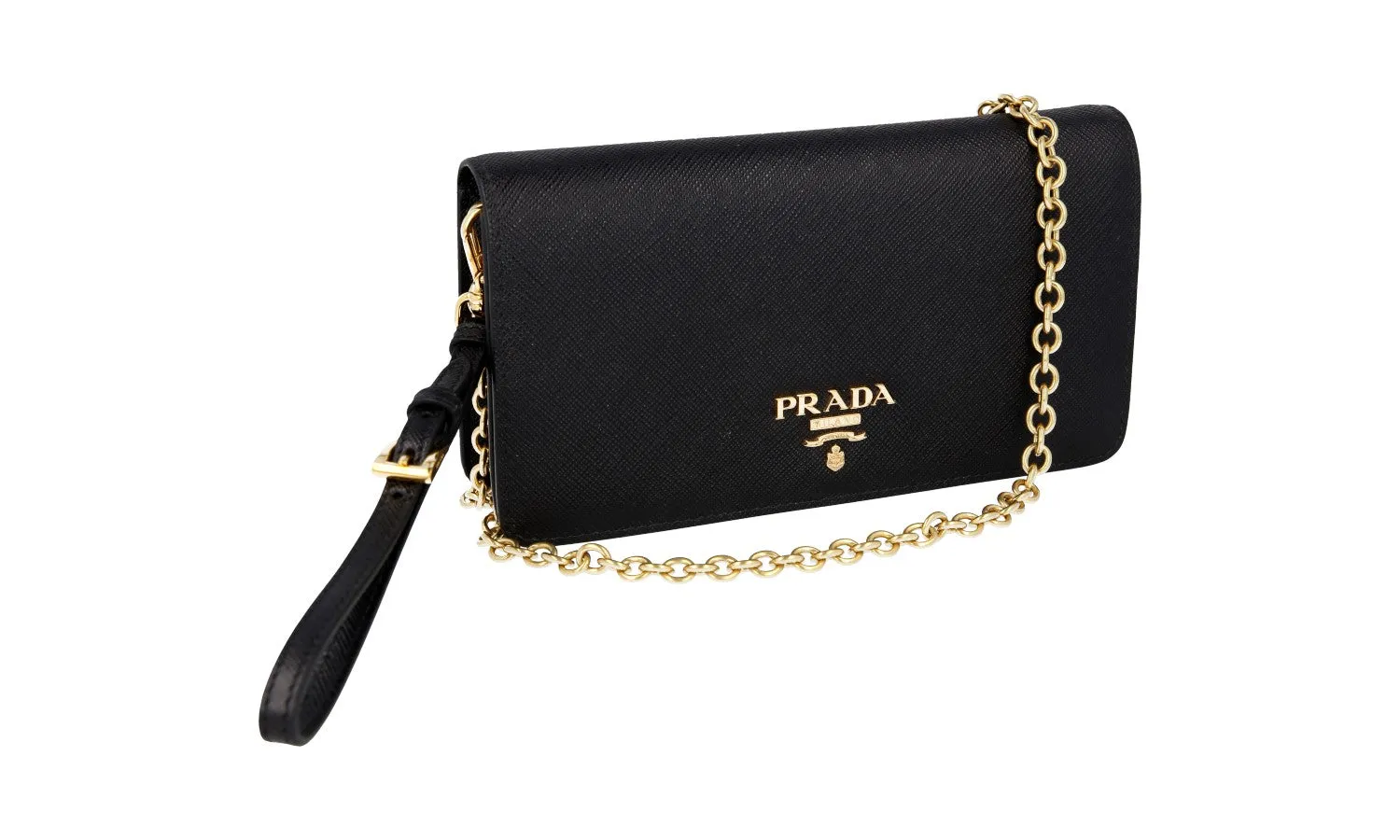 Prada Women's Black High-Quality Saffiano Leather Shoulder Bag 1DH029