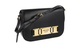 Prada Women's Black Leather Corsaire Shoulder Bag 1BD244