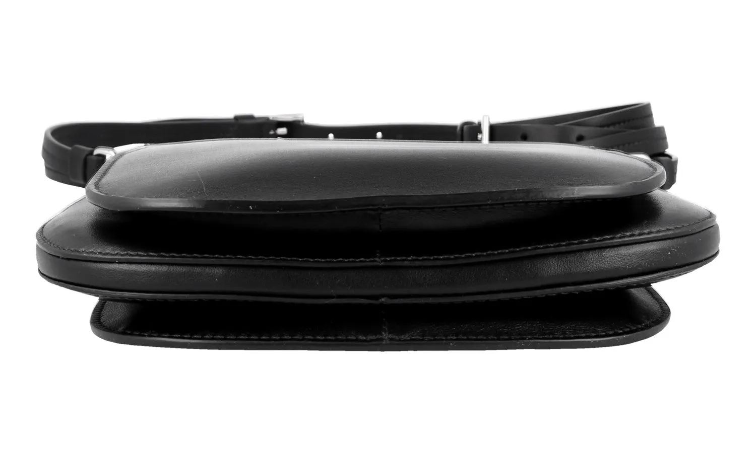 Prada Women's Black Leather Margit Monochrome Shoulder Bag 1BC082