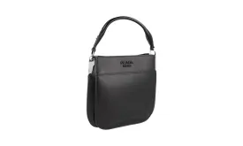 Prada Women's Black Leather Margit Monochrome Shoulder Bag 1BC082