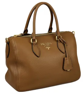 Prada Women's Brown Leather Shoulder Bag 1BB023