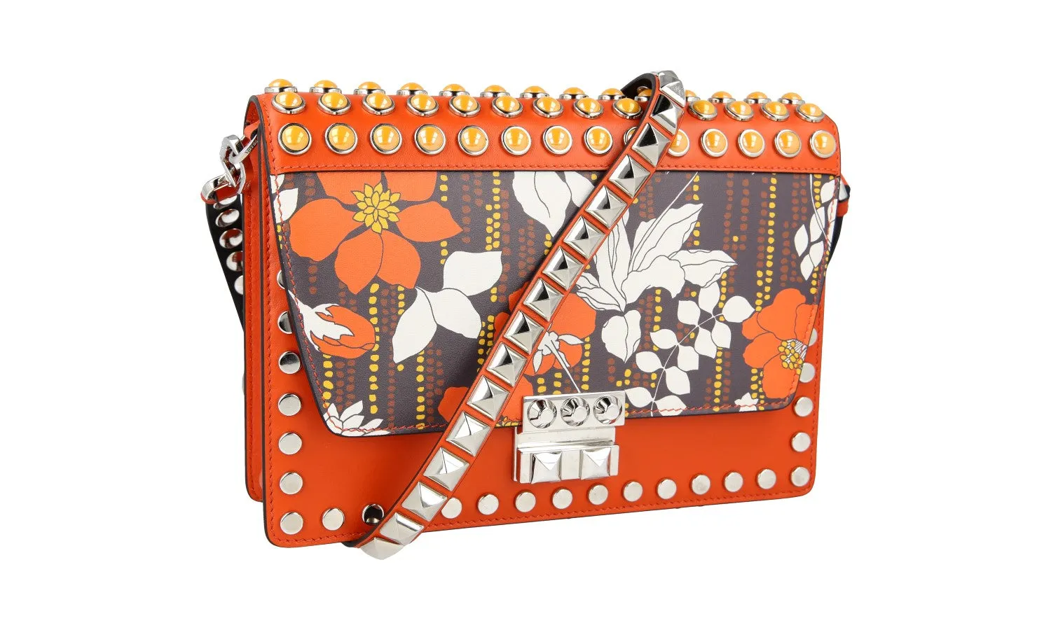 Prada Women's Orange Leather Shoulder Bag 1BD120