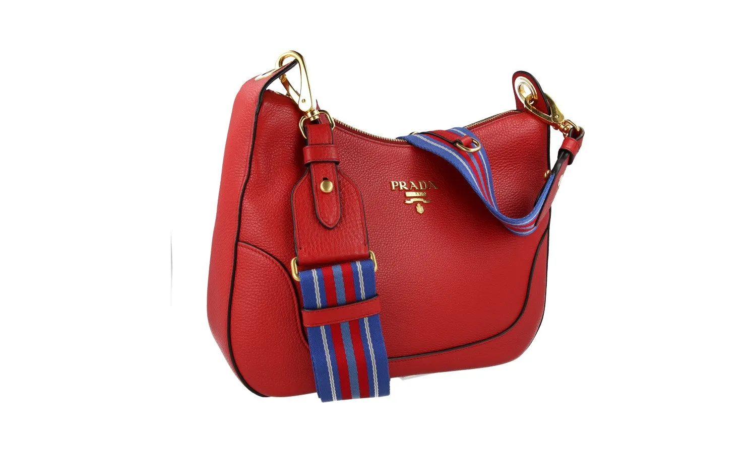 Prada Women's Red Leather Shoulder Bag 1BC052