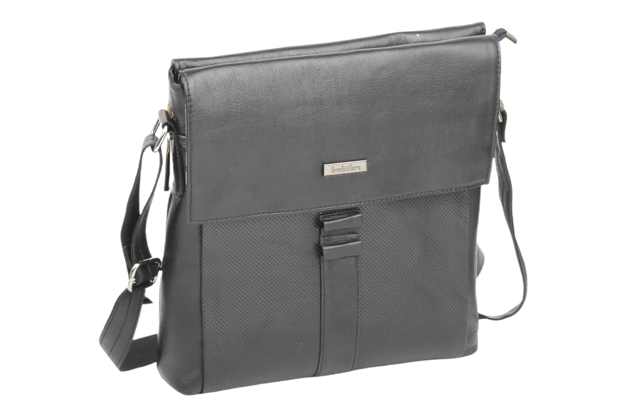 Premium Leather Messenger Bag 997427 (BLACK)