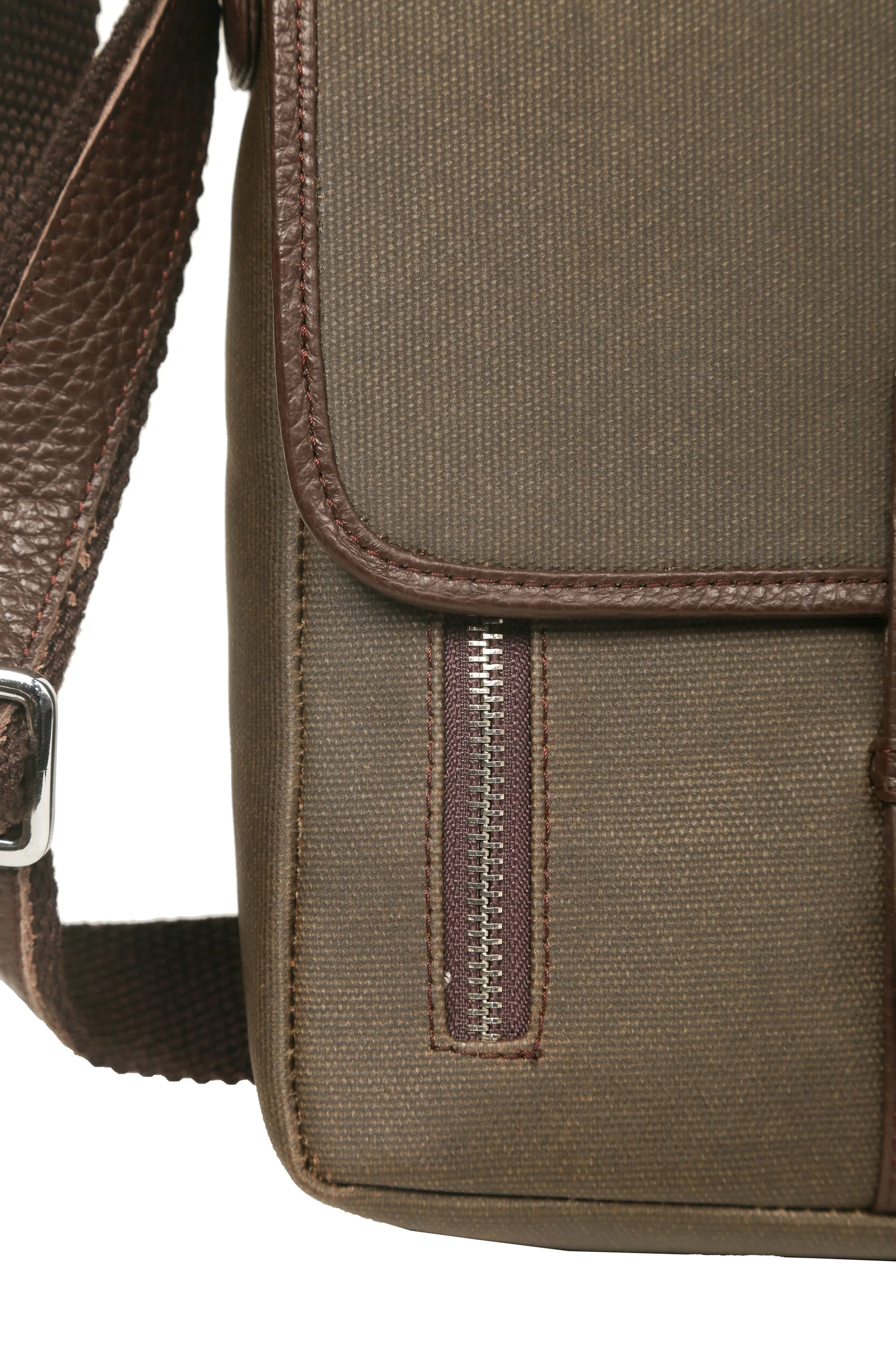 RL Meraki Waterproof Coated Canvas and Leather Sling Cross Body Bag