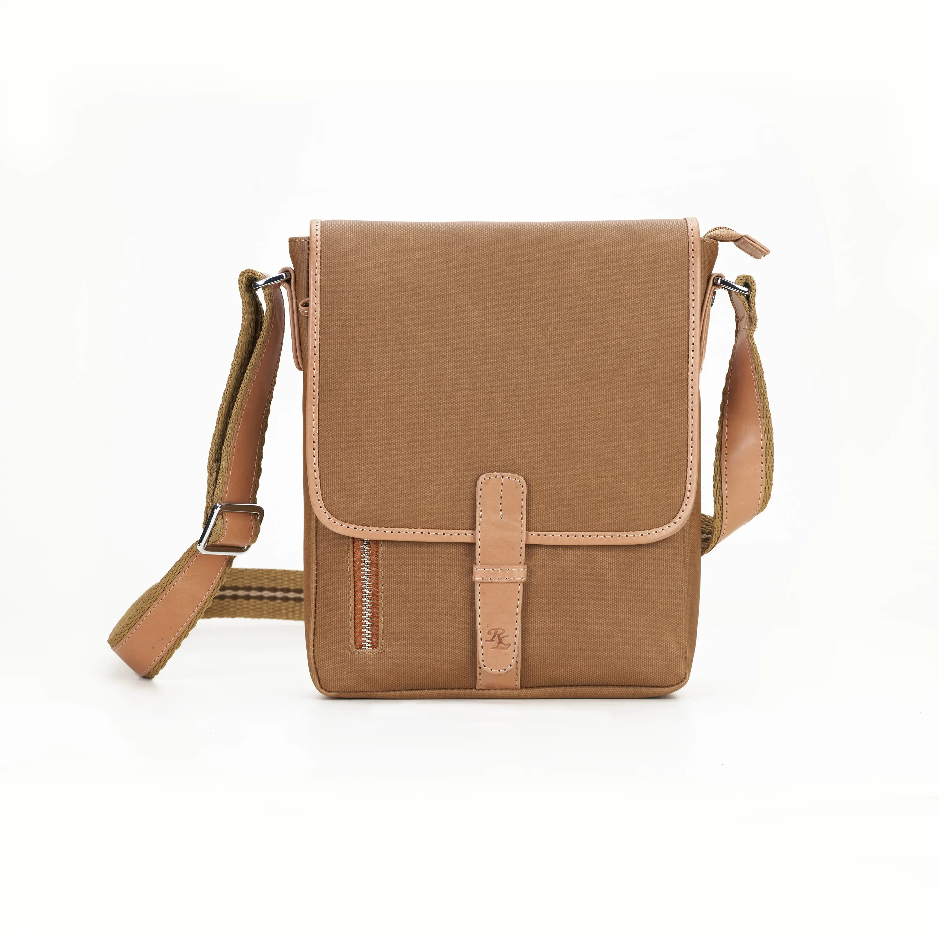 RL Meraki Waterproof Coated Canvas and Leather Sling Cross Body Bag