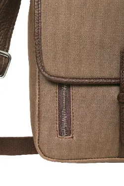 RL Meraki Waterproof Coated Canvas and Leather Sling Cross Body Bag