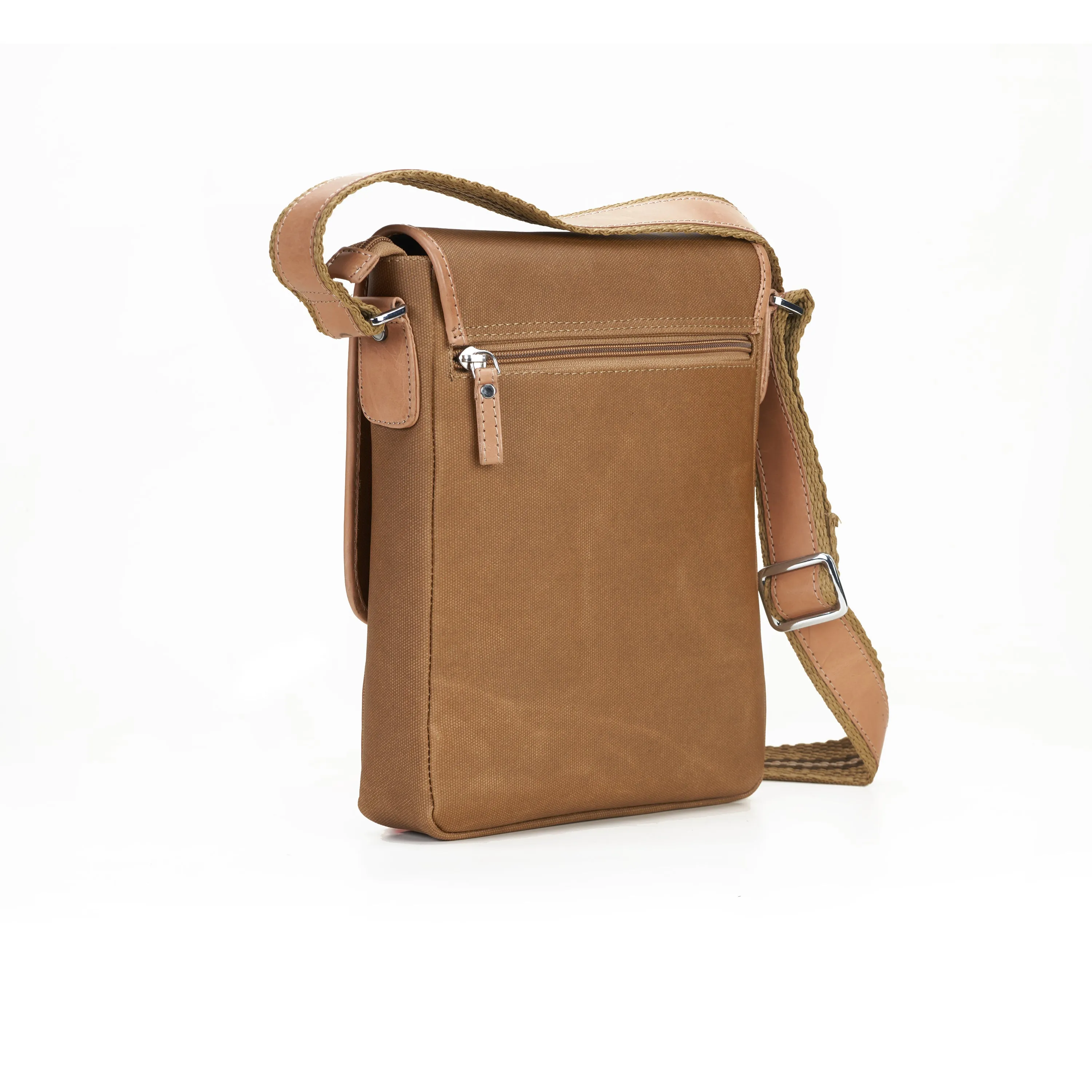 RL Meraki Waterproof Coated Canvas and Leather Sling Cross Body Bag