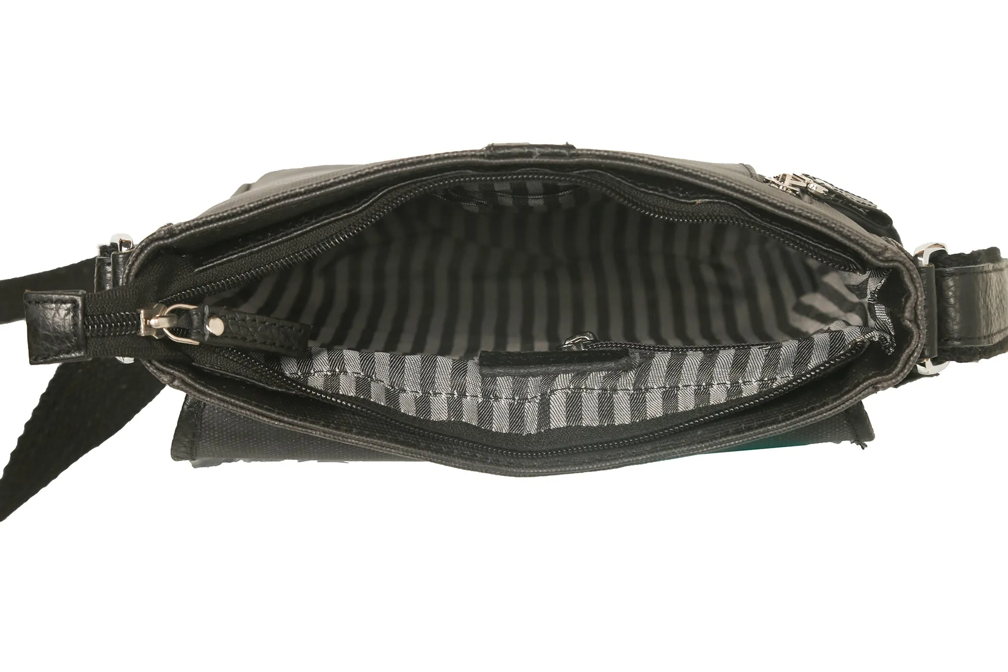 RL Meraki Waterproof Coated Canvas and Leather Sling Cross Body Bag