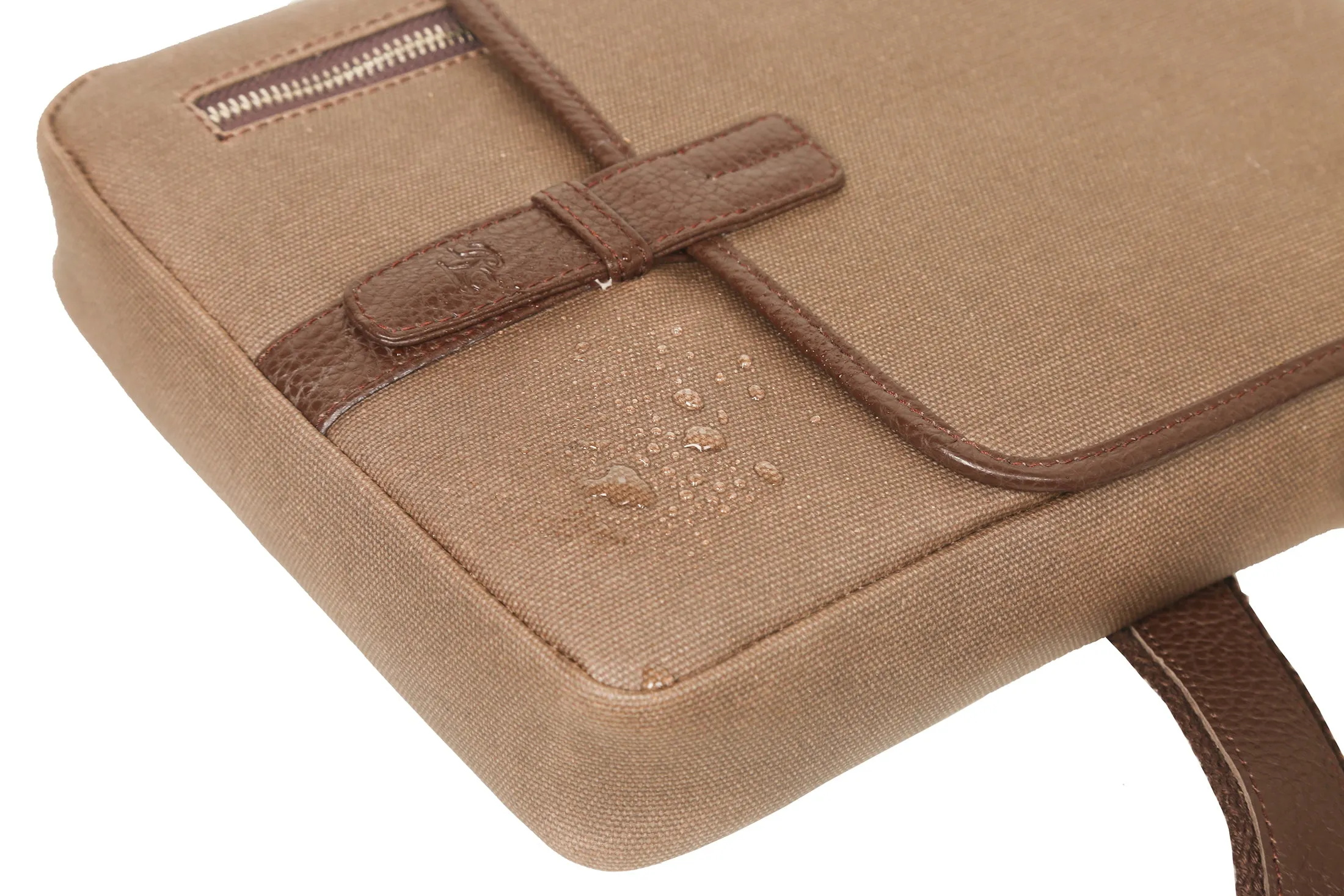 RL Meraki Waterproof Coated Canvas and Leather Sling Cross Body Bag