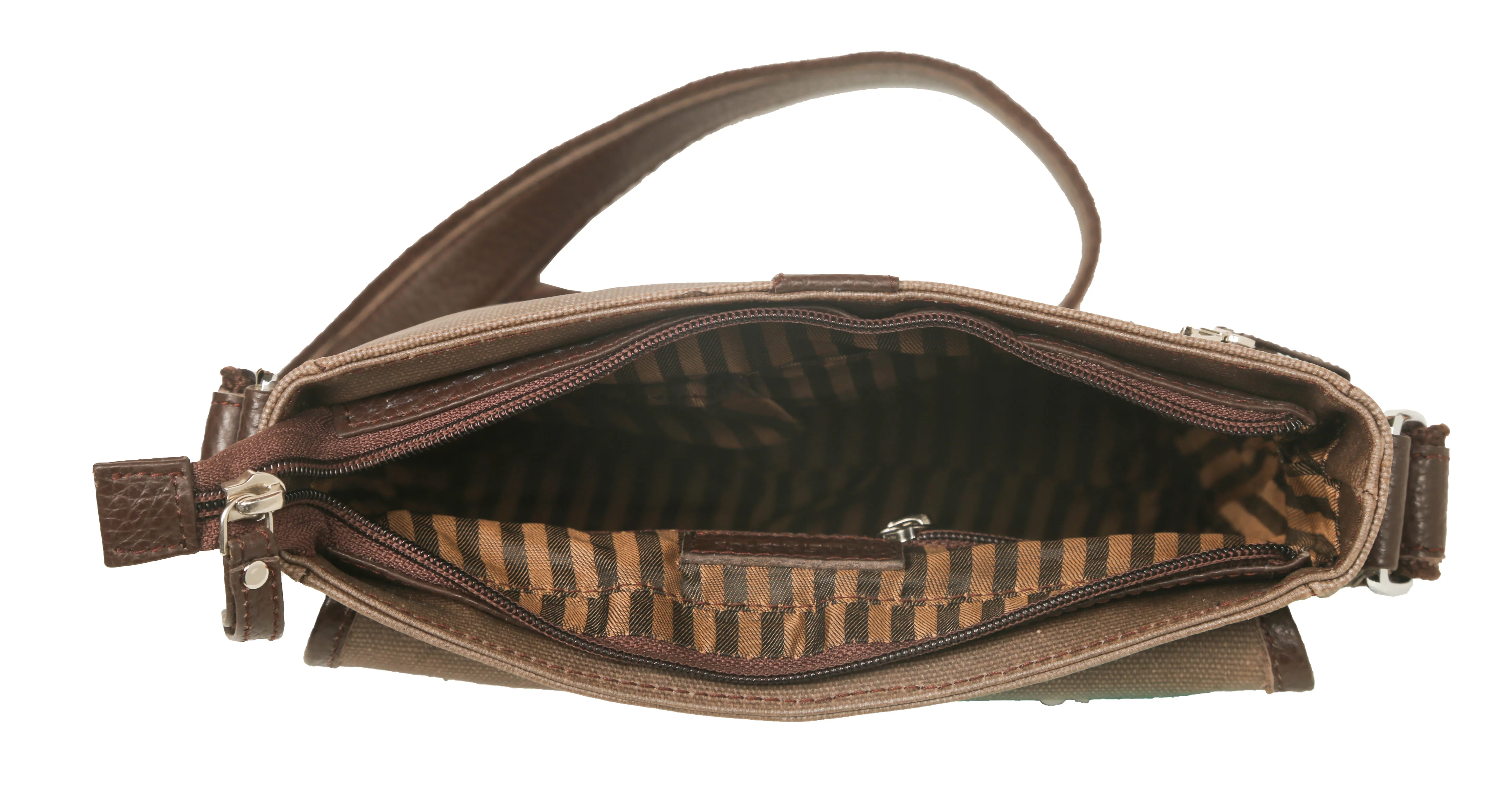 RL Meraki Waterproof Coated Canvas and Leather Sling Cross Body Bag