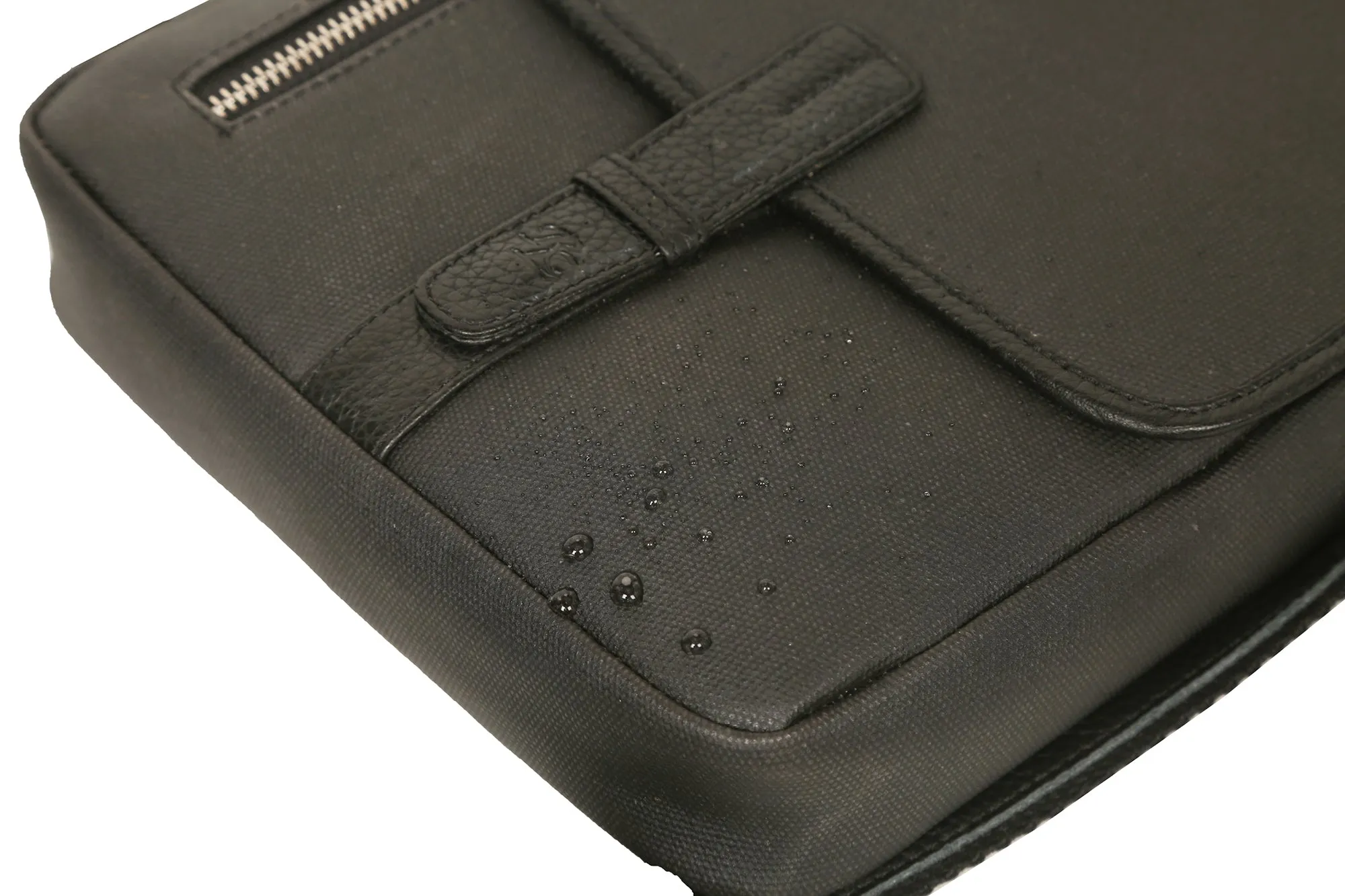 RL Meraki Waterproof Coated Canvas and Leather Sling Cross Body Bag