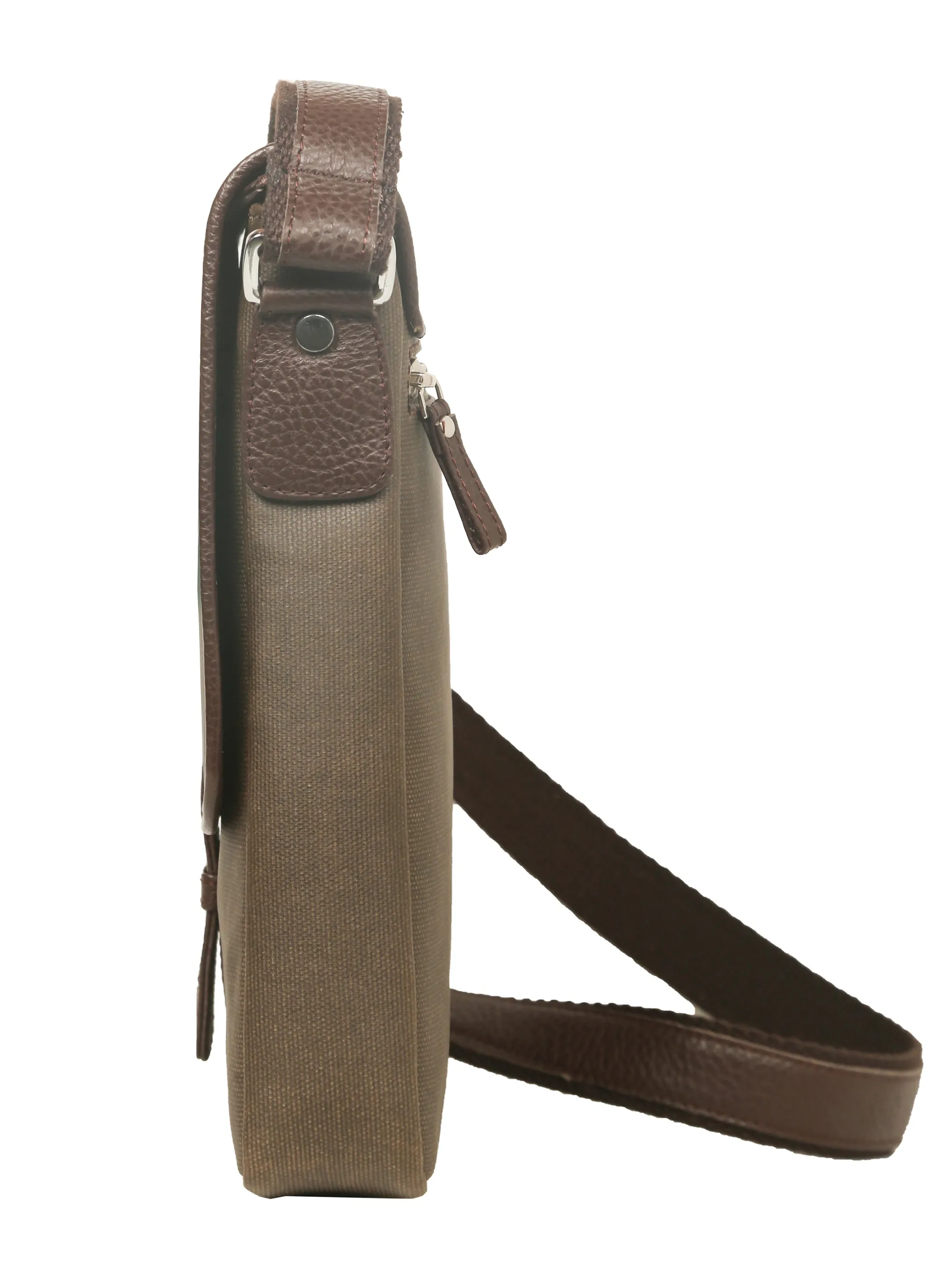 RL Meraki Waterproof Coated Canvas and Leather Sling Cross Body Bag