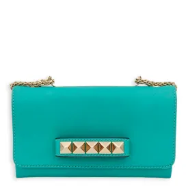 Rockstuds Va Va Voom Green Crossbody Bag, Gold hardware