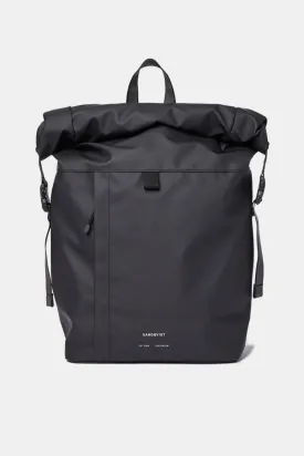 Sandqvist Konrad Water-Resistant Rolltop Backpack (Black)