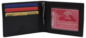 Slim Wallet Money Clip RFID Blocking Minimalist Bifold Wallet Leather Front Pocket ID Card Holder