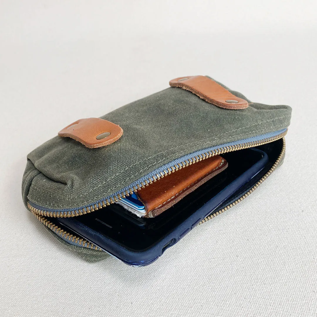 Small Waxed Canvas Belt Pouch #123