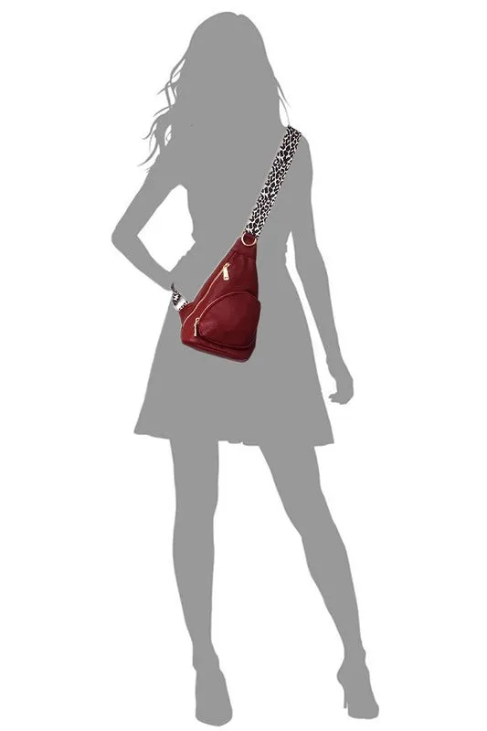 TEEK - Leopard Strap Sling Backpack