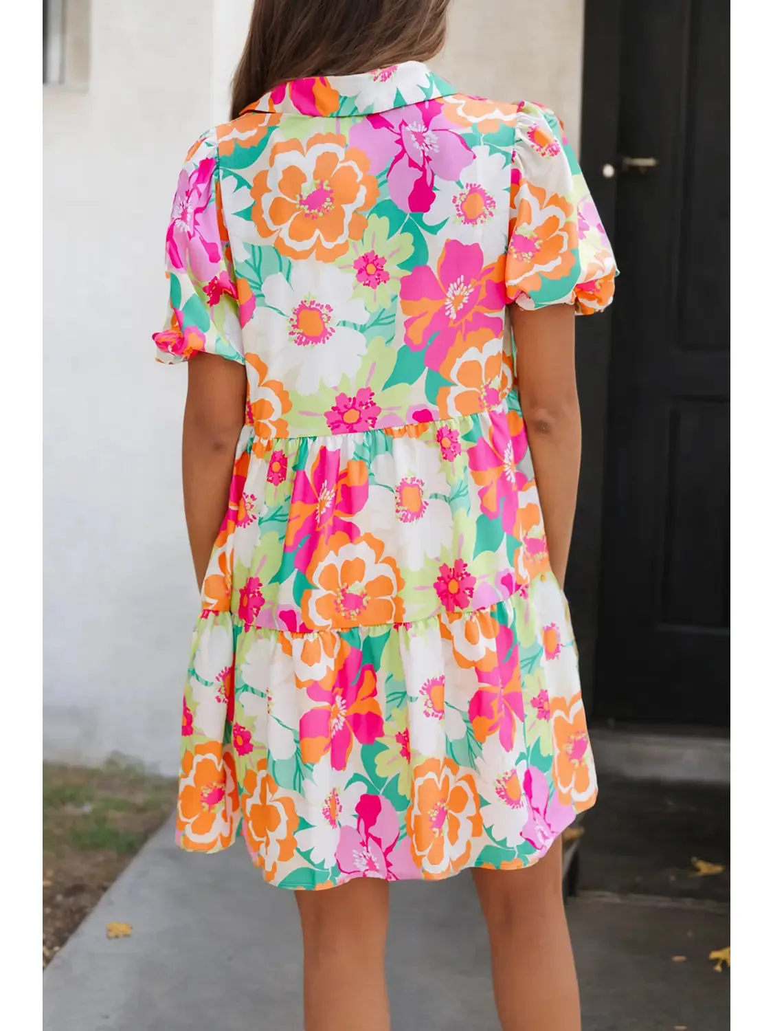 The Carey Floral Puff Sleeve Babydoll Dress