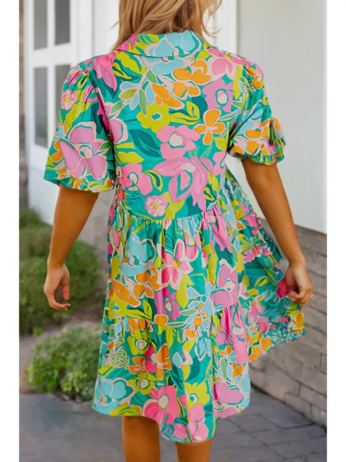 The Carey Floral Puff Sleeve Babydoll Dress