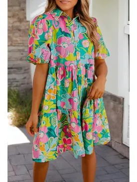 The Carey Floral Puff Sleeve Babydoll Dress