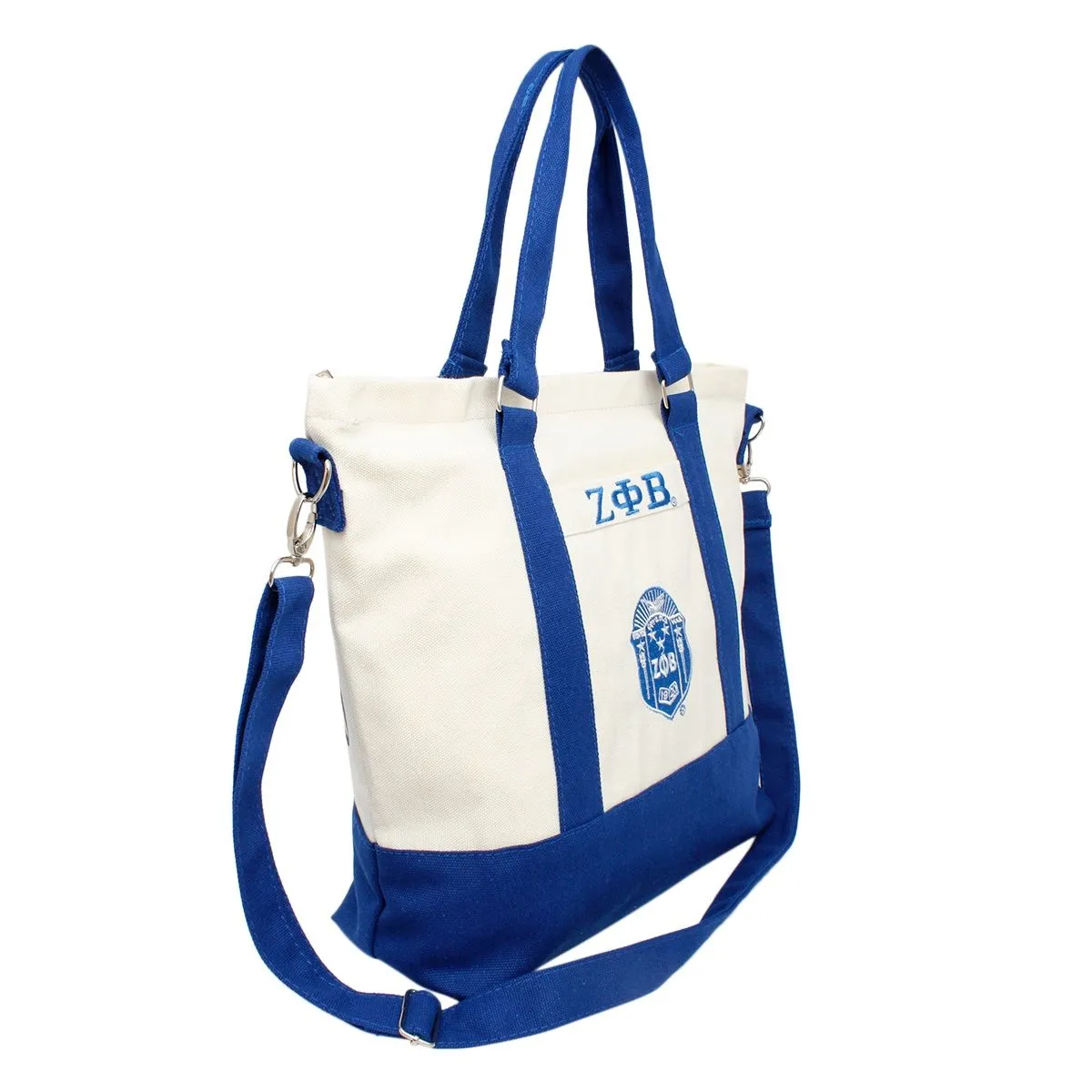 Zeta Phi Beta Tote Bag ZPB Sorority Thick Canvas Embroidered Tote Bag